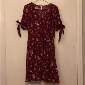 Xhilaration Burgundy Floral Dress